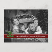 Auto zwarte en witte foto met kerstboom briefkaart (Voorkant)