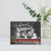 Auto zwarte en witte foto met kerstboom briefkaart (Staand voorkant)