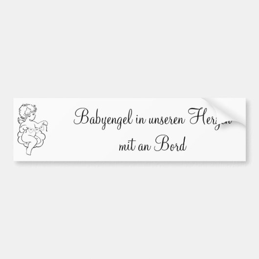 Autoaufkleber Babyengel in unseren herzen mit an B Bumpersticker (Voorkant)