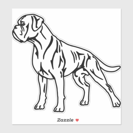 Autoaufkleber Boxer stehend Sticker (Vel)