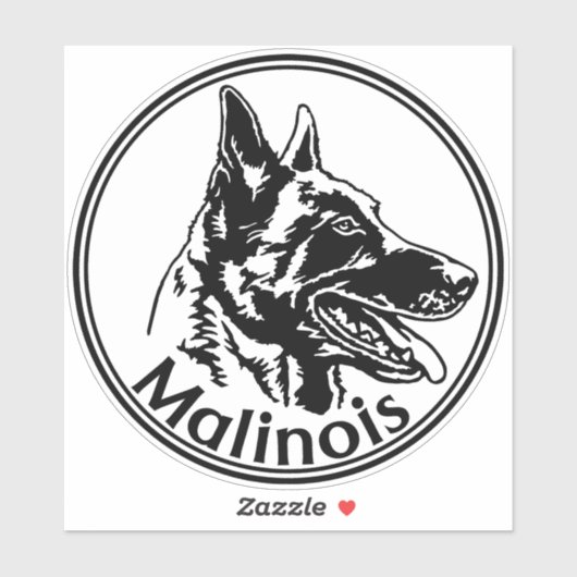 Autoaufkleber Malinois klassisch rund  Sticker (Vel)