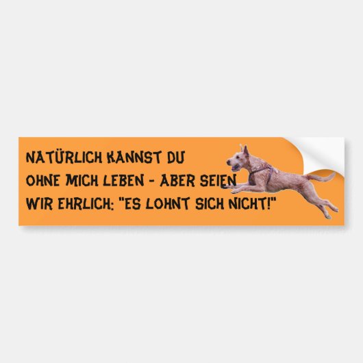 Autoaufkleber "Natürlich kannst du..." Bumpersticker (Voorkant)