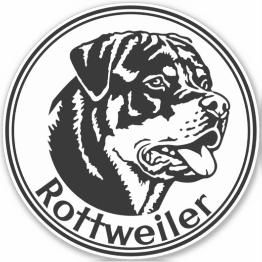Autoaufkleber Rottweiler rund Sticker (Voorkant)