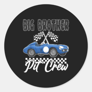 Autobaan verjaardagsfeestje racende familie grote ronde sticker