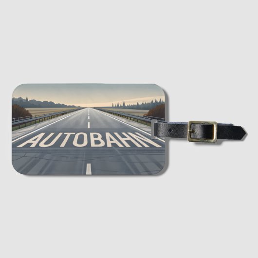 Autobahn Oneindig Weg Perspectief Kunst Bagagelabel (Voorkant (horizontaal))