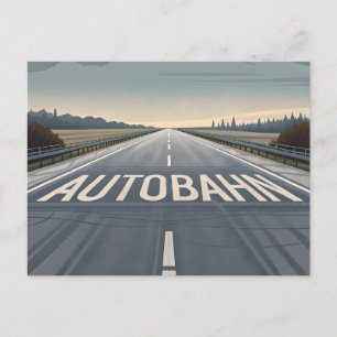 Autobahn Oneindig Weg Perspectief Kunst Briefkaart