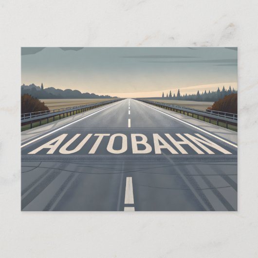 Autobahn Oneindig Weg Perspectief Kunst Briefkaart (Voorkant)