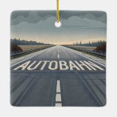 Autobahn Oneindig Weg Perspectief Kunst Keramisch Ornament (Achterkant)