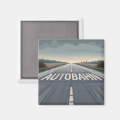 Autobahn Oneindig Weg Perspectief Kunst Magneet (Voorkant / Achterkant)