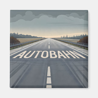 Autobahn Oneindig Weg Perspectief Kunst Magneet