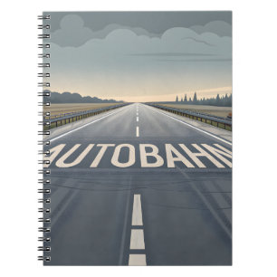 Autobahn Oneindig Weg Perspectief Kunst Notitieboek