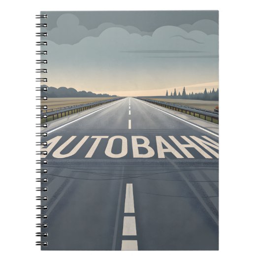 Autobahn Oneindig Weg Perspectief Kunst Notitieboek (Voorkant)
