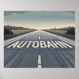Autobahn Oneindig Weg Perspectief Kunst Poster
