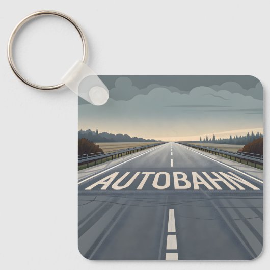 Autobahn Oneindig Weg Perspectief Kunst Sleutelhanger (Voorkant)