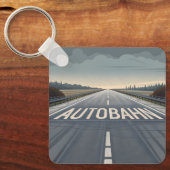 Autobahn Oneindig Weg Perspectief Kunst Sleutelhanger (Voorkant)