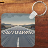 Autobahn Oneindig Weg Perspectief Kunst Sleutelhanger (Achterkant)