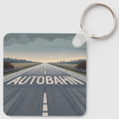 Autobahn Oneindig Weg Perspectief Kunst Sleutelhanger (Achterkant)