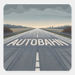 Autobahn Oneindig weg perspectief kunst Vierkante Sticker