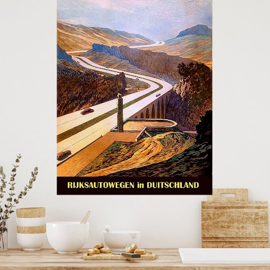 Autobahn rijkswegen, Duitsland. Poster (Keuken)