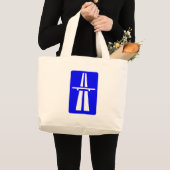 Autobahn Sign Grote Tote Bag (Voorkant (product))