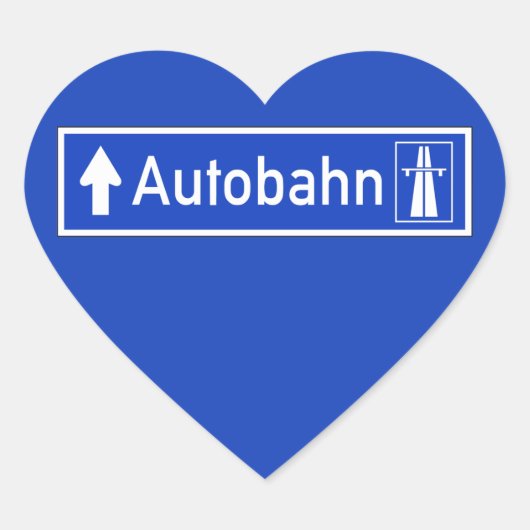 Autobahn, verkeersbord, Duitsland Hart Sticker (Voorkant)