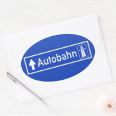 Autobahn, verkeersbord, Duitsland Ovale Sticker (Envelop)