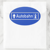 Autobahn, verkeersbord, Duitsland Ovale Sticker (Tas)