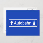 Autobahn, verkeersborden, Duitsland Briefkaart (Voorkant / Achterkant)
