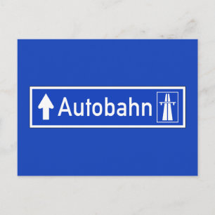Autobahn, verkeersborden, Duitsland Briefkaart