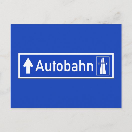 Autobahn, verkeersborden, Duitsland Briefkaart (Voorkant)