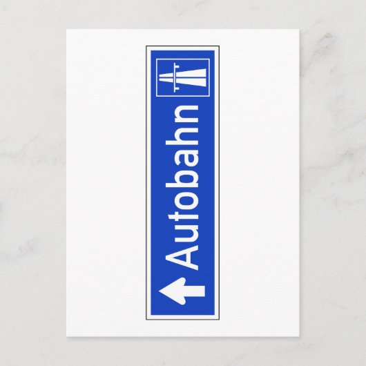 Autobahn, verkeersborden, Duitsland Briefkaart (Voorkant)