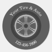 Autoband en reparatiewerkplaats ronde sticker (Voorkant)