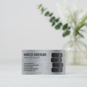 Autobanden | Achtergrond met metalen borstel Visitekaartje (Staand voorkant)