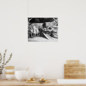 Autobedrijf, 1924. Oude foto Poster (Keuken)