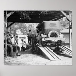 Autobedrijf, 1924. Oude foto Poster