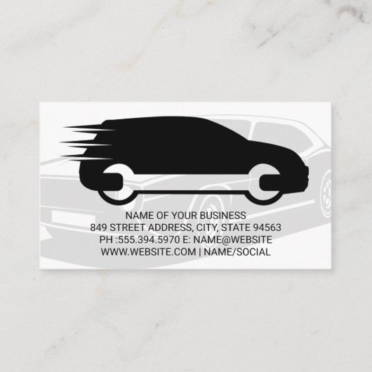 Autobedrijf | Auto | Logo monteur Visitekaartje (Achterkant)