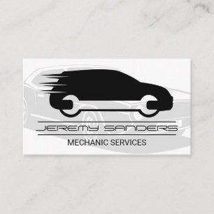 Autobedrijf   Auto   Logo monteur Visitekaartje