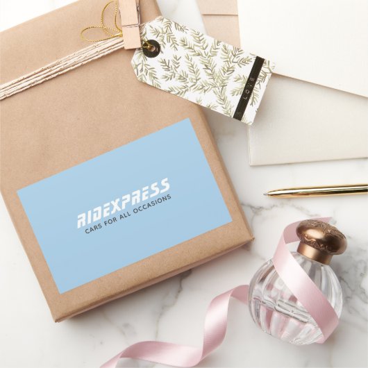 Autobedrijf, Blauw Rechthoekige Sticker (Geschenken)