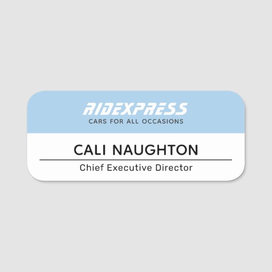 Autobedrijf, Blauwe Naam Tag (Voorkant)