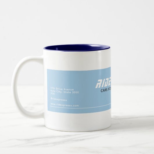 autobedrijf tweekleurige koffiemok (Links)