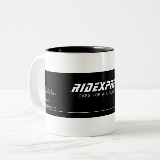 autobedrijf tweekleurige koffiemok (Voorkant links)