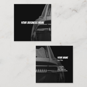 Autobedrijfskaart - Krachtig Donker Design Vierkante Visitekaartje