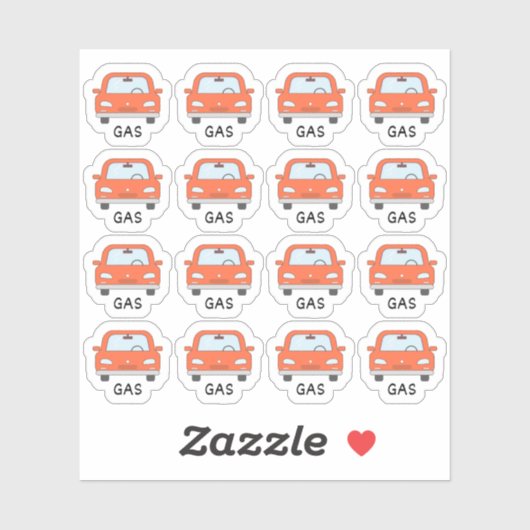 Autobenzine bijtankherinnering Bujo Planner Sticker (Vel)
