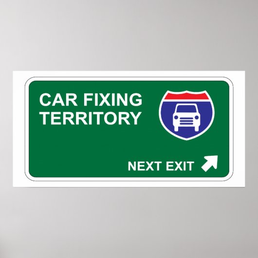 Autobevestiging Volgende uitgang Poster (Voorkant)