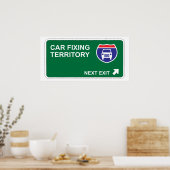 Autobevestiging Volgende uitgang Poster (Keuken)