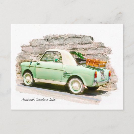 Autobianchi Bianchina | Minicar uit Italië Briefkaart (Voorkant)