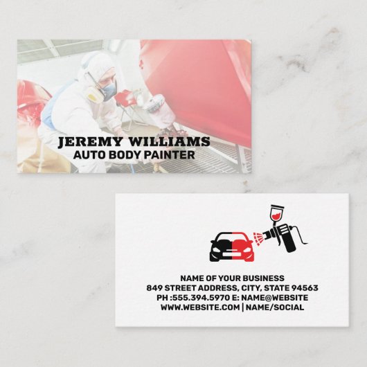 Autobody Paint Shop | Gesloten werknemer Visitekaartje (Voorkant / Achterkant)