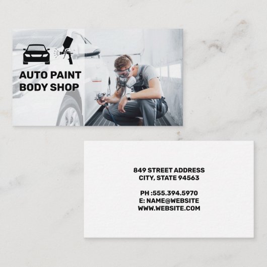 Autobody Paint Shop | Schilderauto voor werknemers Visitekaartje (Voorkant / Achterkant)