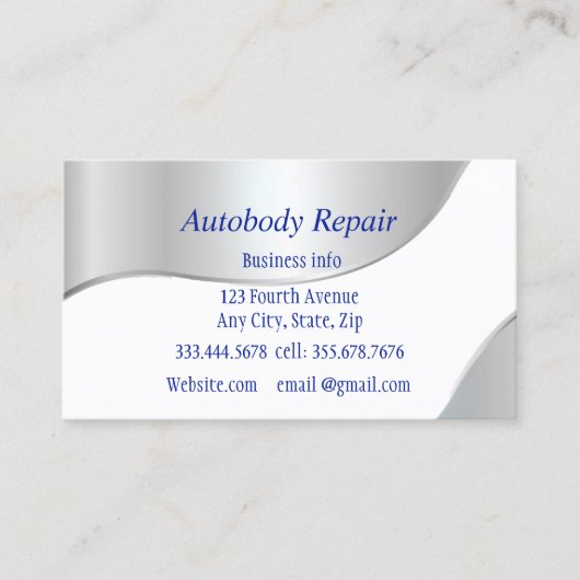 Autobody Repair Shiny Metal Background Visitekaartje (Voorkant)