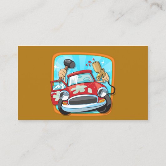 Autobody Repair Shiny Metal Background Visitekaartje (Achterkant)